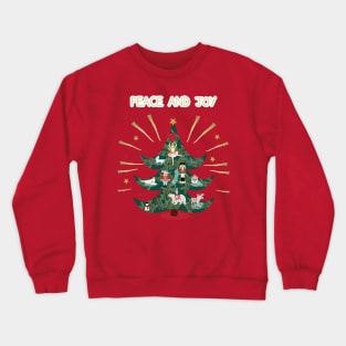 Peace and Joy xmas Tree Crewneck Sweatshirt